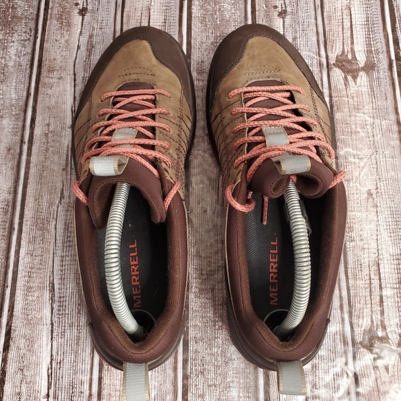 Women's Merrell J90608 Gore-Tex Waterproof Hiking Shoes Vibram Brown Size 10 - Picture 8 of 15